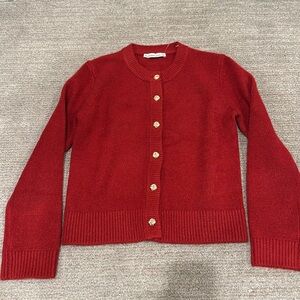 Abercrombie Crew Cardigan Sweater Red XS